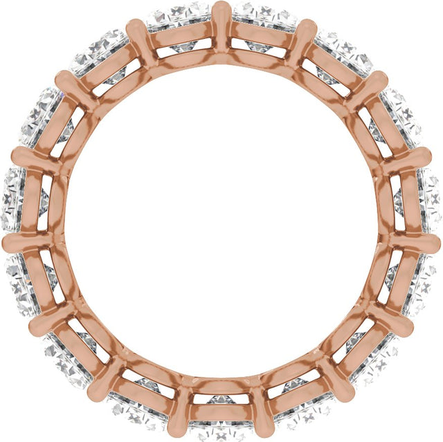 14K Gold Oval Lab-Grown Diamond Low Profile Eternity Band - 6.1x4.5mm Stones - Rose Gold - view 2