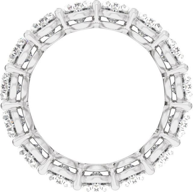 14K Gold Oval Lab-Grown Diamond Low Profile Eternity Band - 6.1x4.5mm Stones - White Gold - view 2