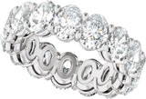 Platinum Oval Natural Diamond Low Profile Eternity Band - 6.1x4.5mm Stones - view 5
