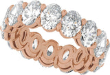14K Gold Oval Lab-Grown Diamond Low Profile Eternity Band - 6.1x4.5mm Stones - Rose Gold - view 5