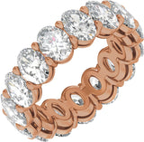 14K Gold Oval Lab-Grown Diamond Low Profile Eternity Band - 6.1x4.5mm Stones - Rose Gold