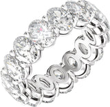 Platinum Oval Natural Diamond Low Profile Eternity Band - 6.1x4.5mm Stones