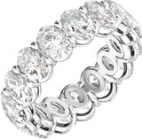Platinum Oval Natural Diamond Low Profile Eternity Band - 6.1x4.5mm Stones