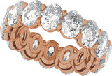 14K Gold Oval Lab-Grown Diamond Low Profile Eternity Band - 6.1x4.5mm Stones - Rose Gold - view 5
