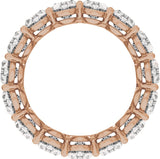 14K Gold Oval Natural Diamond Low Profile Eternity Band - 6.1x4.5mm Stones - Rose Gold - view 2