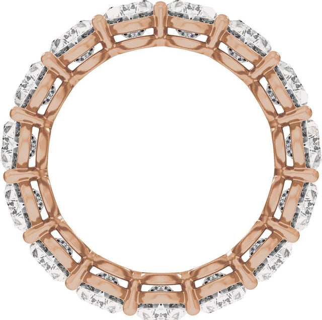 14K Gold Oval Lab-Grown Diamond Low Profile Eternity Band - 6.1x4.5mm Stones - Rose Gold - view 2
