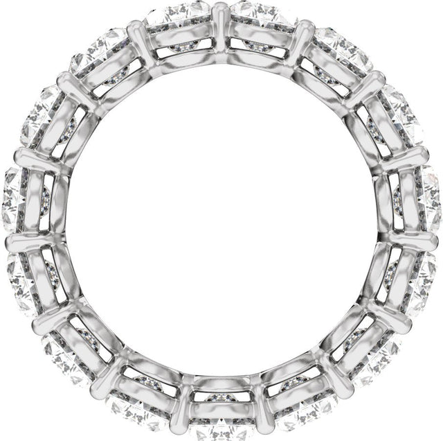 Platinum Oval Natural Diamond Low Profile Eternity Band - 6.1x4.5mm Stones - view 2