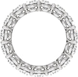 14K Gold Oval Natural Diamond Low Profile Eternity Band - 6.1x4.5mm Stones - White Gold - view 2