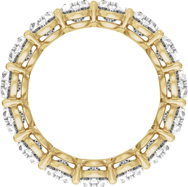 14K Gold Oval Lab-Grown Diamond Low Profile Eternity Band - 6.1x4.5mm Stones - Yellow Gold - view 2