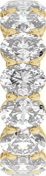14K Gold Oval Lab-Grown Diamond Low Profile Eternity Band - 7x5mm Stones - Yellow Gold - view 4