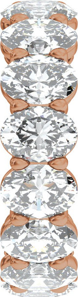 14K Gold Oval Lab-Grown Diamond Low Profile Eternity Band - 6.1x4.5mm Stones - Rose Gold - view 4