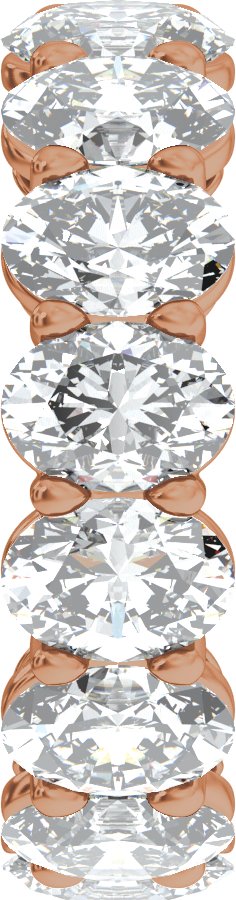 14K Gold Oval Natural Diamond Low Profile Eternity Band - 6.1x4.5mm Stones - Rose Gold - view 4
