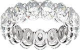Platinum Oval Natural Diamond Low Profile Eternity Band - 6.1x4.5mm Stones - view 3