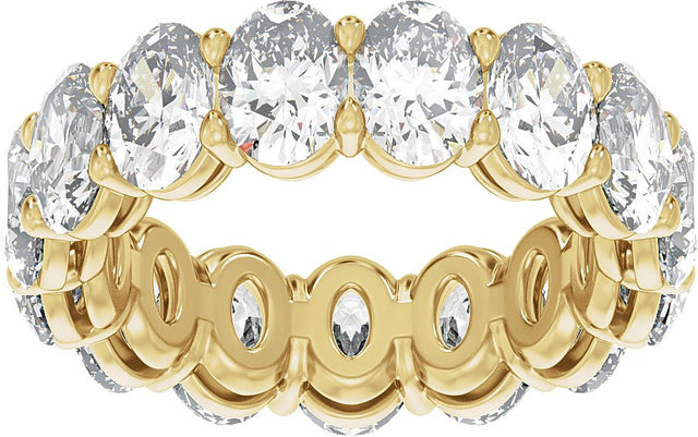 14K Gold Oval Lab-Grown Diamond Low Profile Eternity Band - 6.1x4.5mm Stones - Yellow Gold - view 3