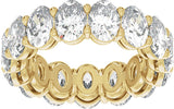 14K Gold Oval Natural Diamond Low Profile Eternity Band - 6.1x4.5mm Stones - Yellow Gold - view 3
