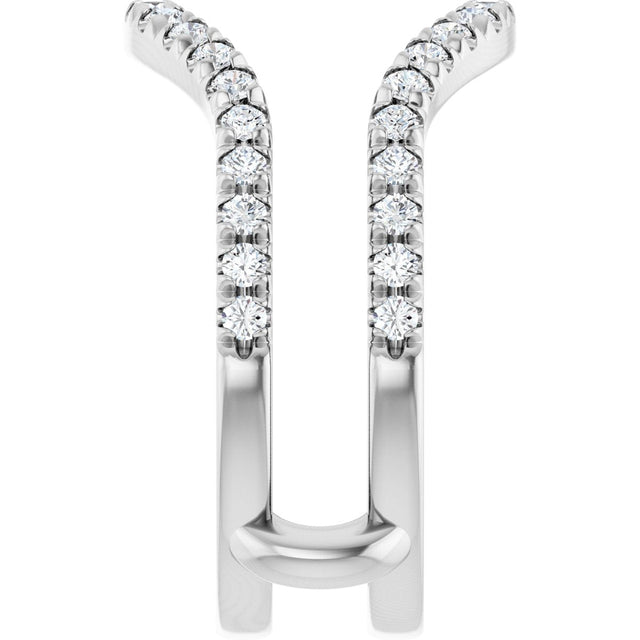 Platinum Round Natural Diamond Ring Guard - 1/2-1 1/2 CTW - view 4