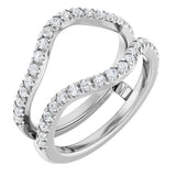 14K Gold Round Natural Diamond Ring Guard - 1/2-1 1/2 CTW - White Gold