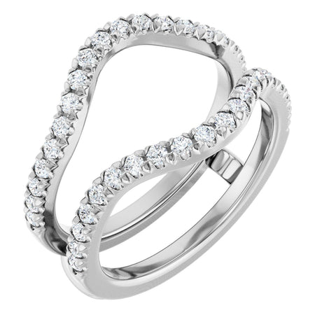 Platinum Round Lab-Grown Diamond Ring Guard - 1/2-1 1/2 CTW