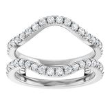 Platinum Round Natural Diamond Ring Guard - 1/2-1 1/2 CTW - view 3