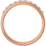 14K Gold Round Lab-Grown Diamond Accented Flat Band - 1/2 CTW - Rose Gold - view 2