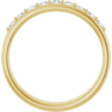 14K Gold Round Lab-Grown Diamond Accented Flat Band - 1/2 CTW - Yellow Gold - view 2
