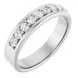 Platinum Round Lab-Grown Diamond Accented Flat Band - 1/2 CTW