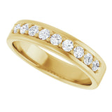 14K Gold Round Lab-Grown Diamond Accented Flat Band - 1/2 CTW - Yellow Gold - view 5