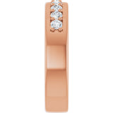 14K Gold Round Lab-Grown Diamond Accented Flat Band - 1/2 CTW - Rose Gold - view 4