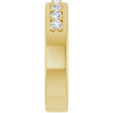 14K Gold Round Lab-Grown Diamond Accented Flat Band - 1/2 CTW - Yellow Gold - view 4