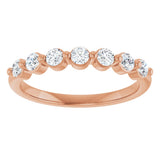 14K Gold Round Lab-Grown Diamond Seven-Stone Anniversary Band - 1/5-5/8 CTW - Rose Gold - view 3