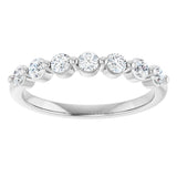 14K Gold Round Natural Diamond Seven-Stone Anniversary Band - 1/5-5/8 CTW - White Gold - view 3