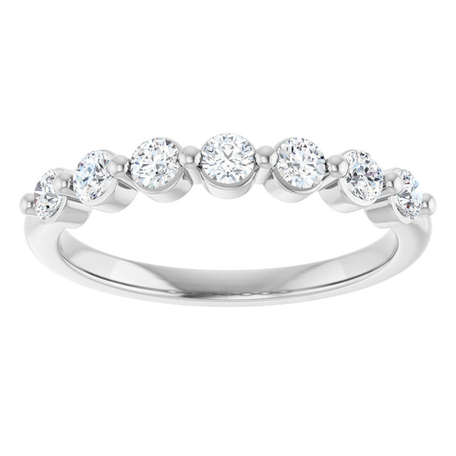 Platinum Round Lab-Grown Diamond Seven-Stone Anniversary Band - 1/5-5/8 CTW - view 3