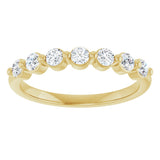 14K Gold Round Lab-Grown Diamond Seven-Stone Anniversary Band - 1/5-5/8 CTW - Yellow Gold - view 3