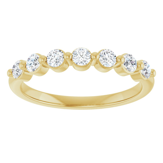 14K Gold Round Lab-Grown Diamond Seven-Stone Anniversary Band - 1/5-5/8 CTW - Yellow Gold - view 3