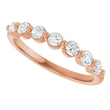 14K Gold Round Natural Diamond Seven-Stone Anniversary Band - 1/5-5/8 CTW - Rose Gold - view 5