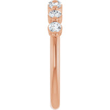 14K Gold Round Lab-Grown Diamond Seven-Stone Anniversary Band - 1/5-5/8 CTW - Rose Gold - view 4