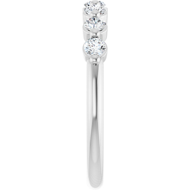 Platinum Round Lab-Grown Diamond Seven-Stone Anniversary Band - 1/5-5/8 CTW - view 4