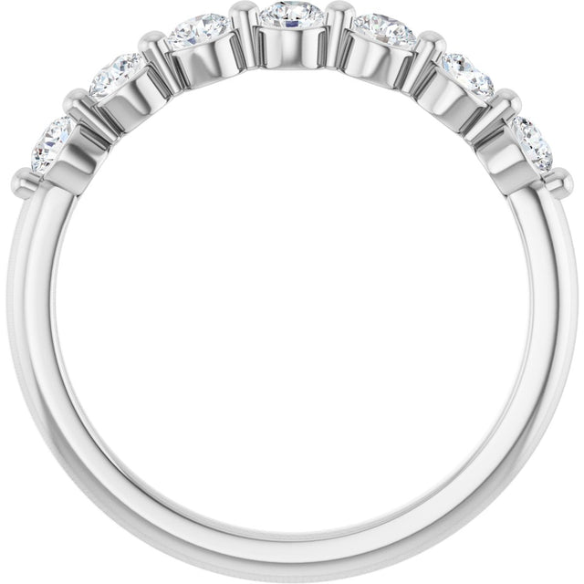 Platinum Round Natural Diamond Seven-Stone Anniversary Band - 1/5-5/8 CTW - view 2