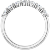Platinum Round Lab-Grown Diamond Seven-Stone Anniversary Band - 1/5-5/8 CTW - view 2
