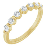 14K Gold Round Natural Diamond Seven-Stone Anniversary Band - 1/5-5/8 CTW - Yellow Gold