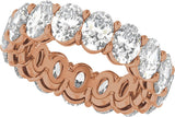 14K Gold Oval Natural Diamond Low Profile Eternity Band - 6.1x4.5mm Stones - Rose Gold - view 5