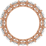 14K Gold Oval Natural Diamond Low Profile Eternity Band - 6.1x4.5mm Stones - Rose Gold - view 2