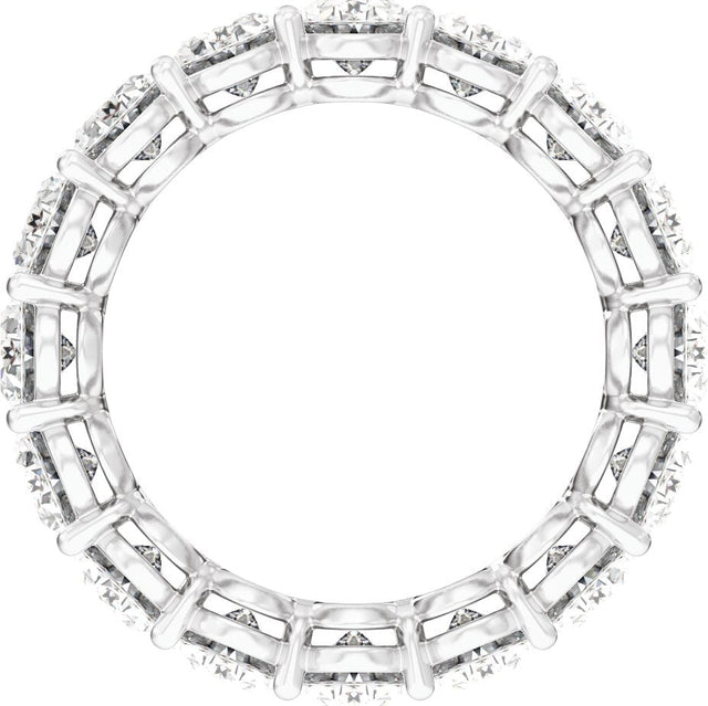 Platinum Oval Natural Diamond Low Profile Eternity Band - 6.1x4.5mm Stones - view 2