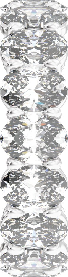 Platinum Oval Lab-Grown Diamond Low Profile Eternity Band - 6.1x4.5mm Stones - view 4