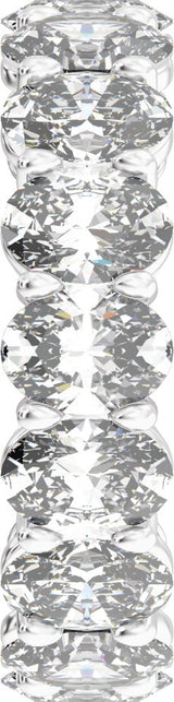 14K Gold Oval Lab-Grown Diamond Low Profile Eternity Band - 6.1x4.5mm Stones - White Gold - view 4