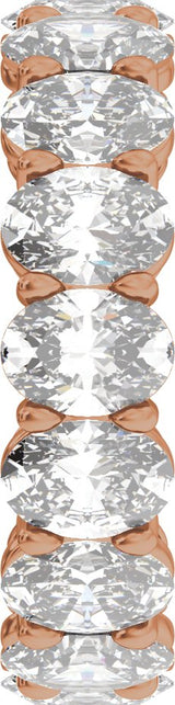 14K Gold Oval Lab-Grown Diamond Low Profile Eternity Band - 6.1x4.5mm Stones - Rose Gold - view 4