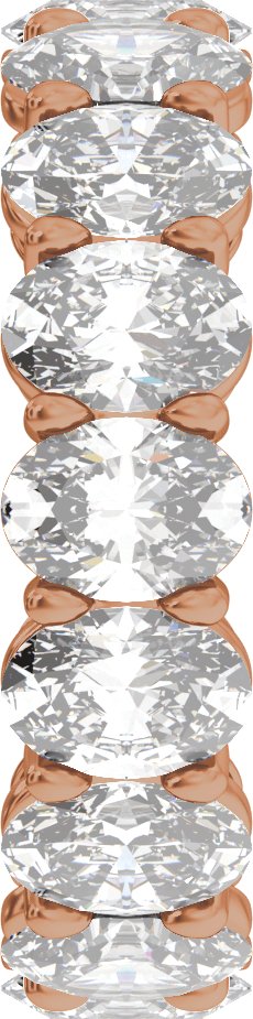 14K Gold Oval Lab-Grown Diamond Low Profile Eternity Band - 6.1x4.5mm Stones - Rose Gold - view 4