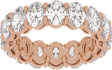 14K Gold Oval Lab-Grown Diamond Low Profile Eternity Band - 6.1x4.5mm Stones - Rose Gold - view 3