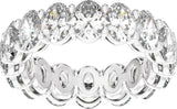 Platinum Oval Natural Diamond Low Profile Eternity Band - 6.1x4.5mm Stones - view 3