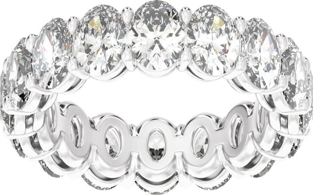 Platinum Oval Lab-Grown Diamond Low Profile Eternity Band - 6.1x4.5mm Stones - view 3